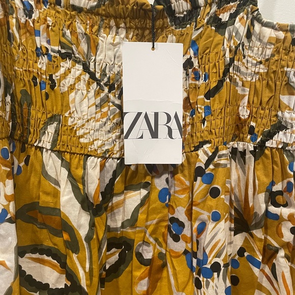Zara Mustard Floral Dress - Picture 2 of 3